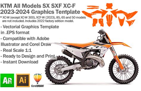 Ktm Sx Sxf Xc F Mx Motocross All Models Graphics Template