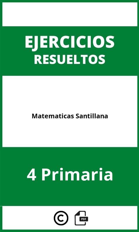 Ejercicios Matematicas 4 Primaria PDF Santillana 2024