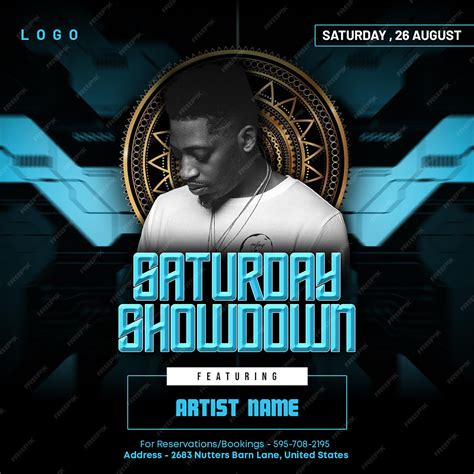 Premium Psd Showdown Club Flyer Party Download Blue Golden