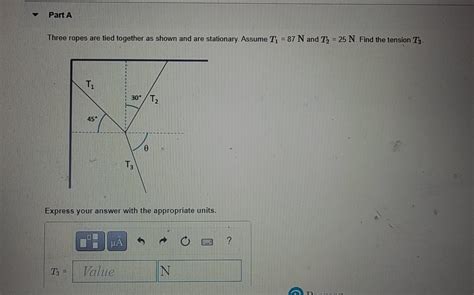 Solved Part A Three Ropes Are Tied Together As Shown And Are Chegg