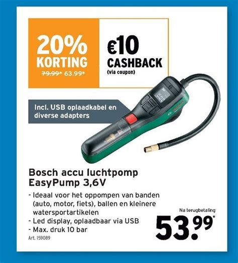 Bosch Accu Luchtpomp Easypump 36v Promotie Bij Gamma