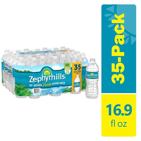 Zephyrhills Brand 100 Natural Spring Water 169 Ounce Plastic Bottles