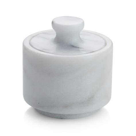 French Kitchen White Marble Salt Pepper Shaker Reviews Crate Barrel