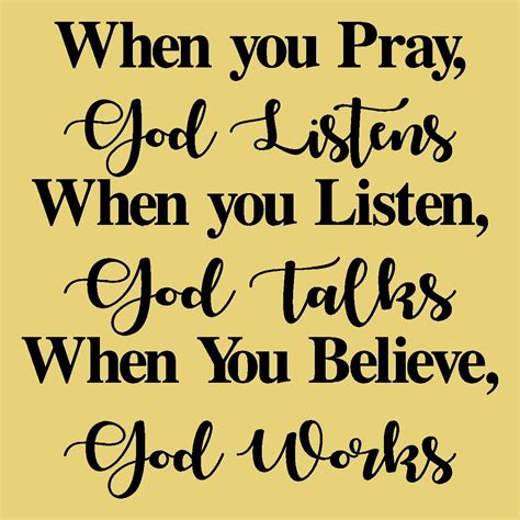 When You Pray God Listens Reusable Plastic Mylar Stencil Sign