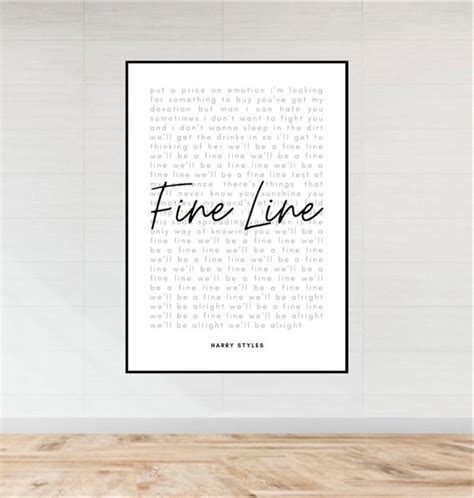 Harry Styles Wall Art Fine Line Lyrics Poster HS1 Fine Etsy