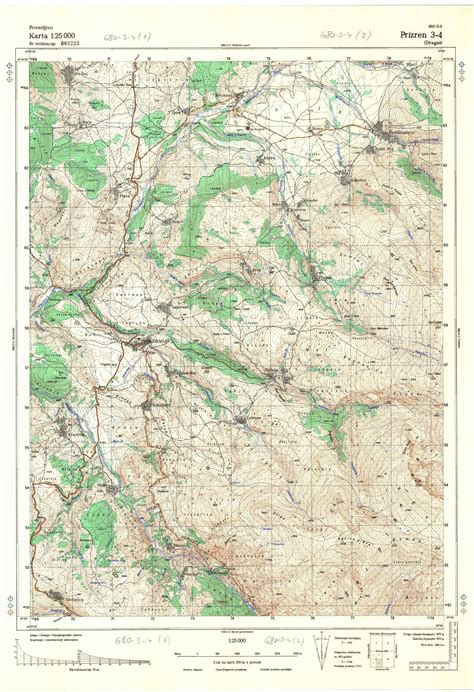 Topografske Karte Kosovo Jna Prizren