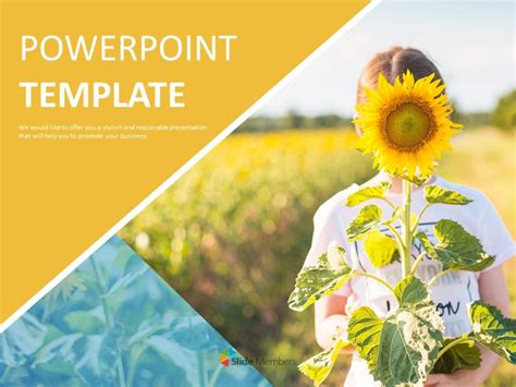 Sunflower Girl Free Ppt Template