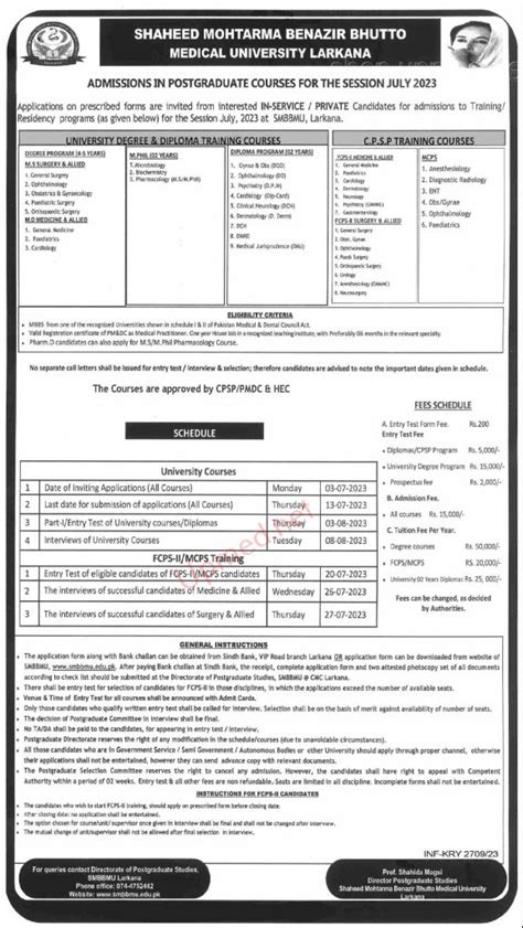 Shaheed Mohtarma Benazir Bhutto Medical University Larkana UPMED Jobs