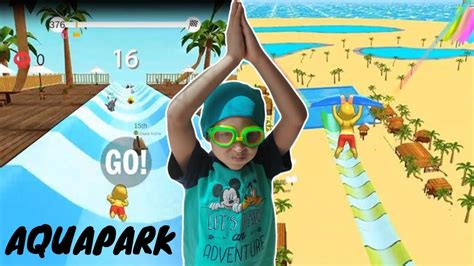 Jogando Aquapark Jogo De Corrida No Tobo Gua Youtube