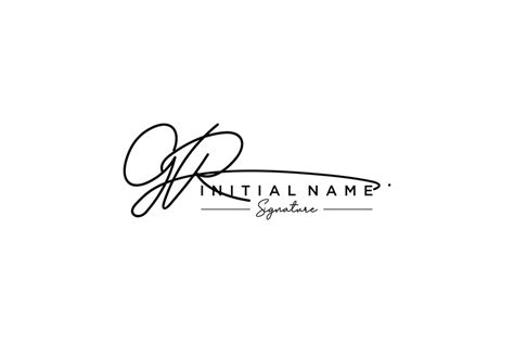 Initial GR Signature Logo Template Vector Hand Drawn Calligraphy