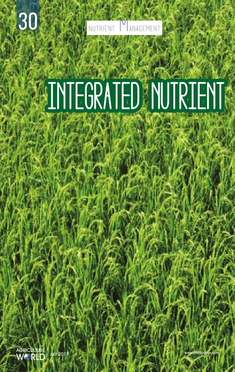 Pdf Integrated Nutrient Management In Rice