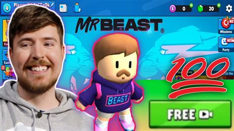 How To Get Mrbeast Skin For Free Stumble Guys Youtube