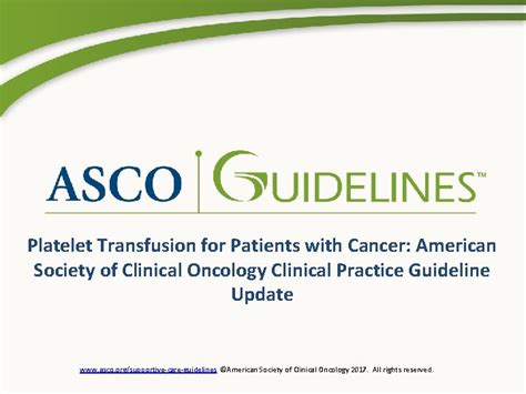 Platelet Transfusion For Patients With Cancer American Society