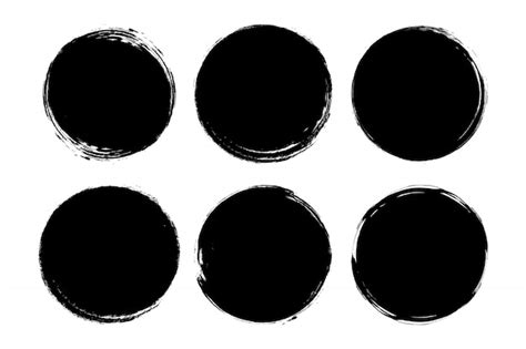 Premium Vector Set Of Circle Grunge Black Paint Ink Dirty Brush