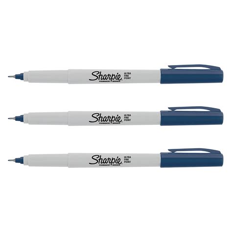 Sharpie Permanent Marker Ultra Fine Point Navy 3 Count