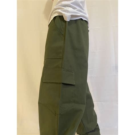 Calça Cargo Verde Skatista Estilo Streetwear Calça Sarja