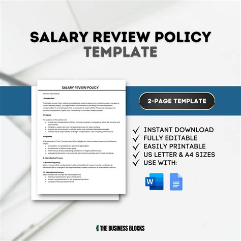 Salary Review Policy Template Human Resources Employee Onboarding HR Templates Employee ...