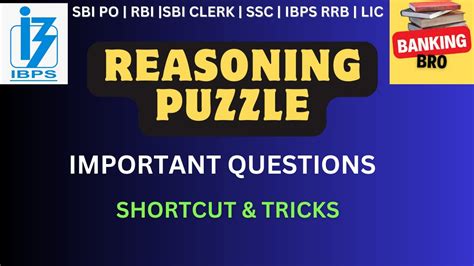 Puzzles Reasoning For Bank Exams Ibps Rrb Poclerk Ibps Poclerk