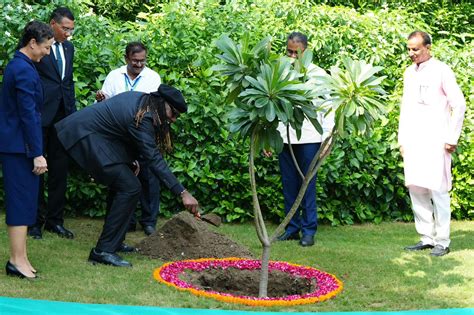 Jamaica PM Andrew Holness plants Champa sapling at Rajghat – ThePrint ...