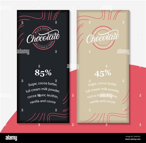 Chocolate Packaging Label Design Templates Hand Written Lettering Logo