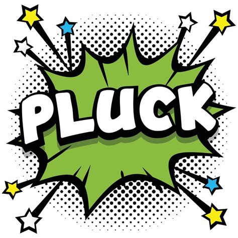 Pluck Pop Art Comic Speech Bubbles Book Sound Effects Vector