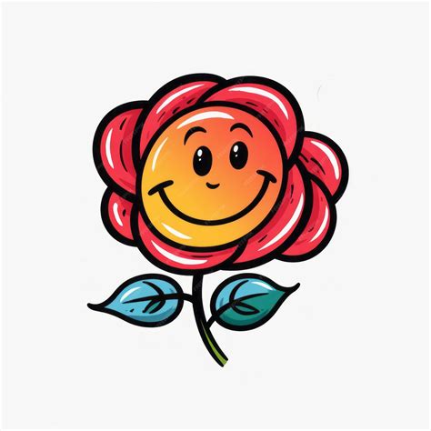 Premium AI Image | Minimalist Rose Doodle Smiley Face Clipart In Hd