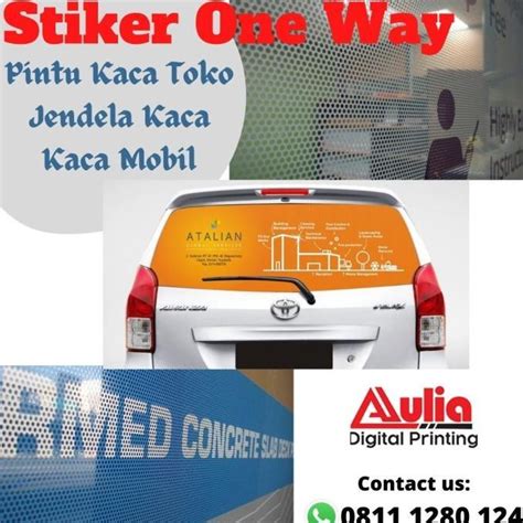 Cetak Sticker One Way Vision Stiker Kaca Mobil Pintu Kantor Toko