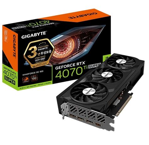 Gigabyte 지포스 Rtx 4070 Ti Super Windforce Oc D6x 16gb 제이씨현