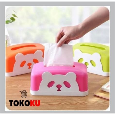 Jual Tempat Kotak Box Tisu Tissue Plastik Segi Karakter Panda Shopee