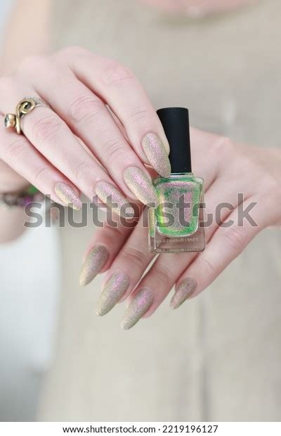 Female Hand Long Nails Nude Beige Stock Photo Shutterstock