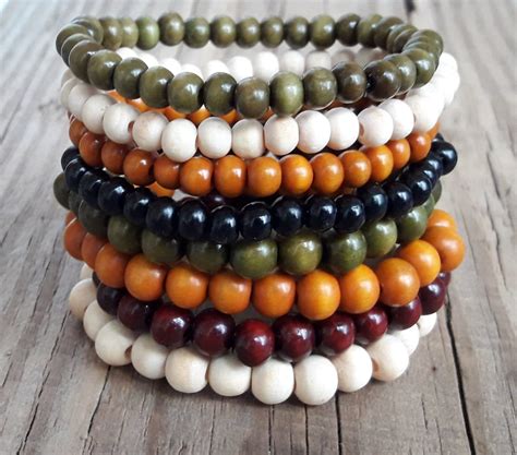 Wood Bracelets Wood Bead Bracelet Yoga Wood Bead Bracelet Wood Etsy