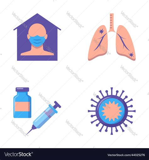 Coronavirus And Flu Infection Icon Set Royalty Free Vector