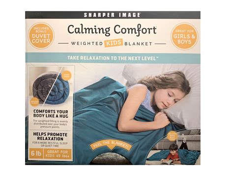 Sharper Image Weighted Blanket With Duvet Calming Comfort 6lb For Kids