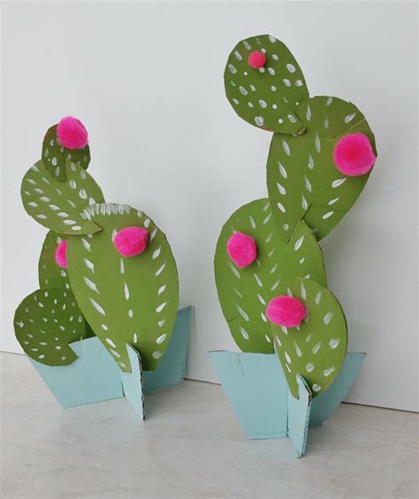 We Are Sharing An Easy Cardboard Cactus Craft Reaching Happy Cactus