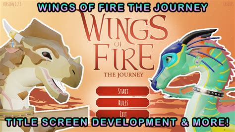 Title Screen Development And More Wings Of Fire The Journey Youtube