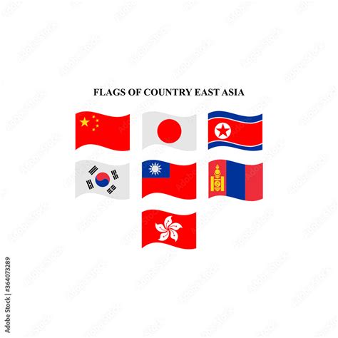 set flags of countries in asia continent icon vector symbol of country ...