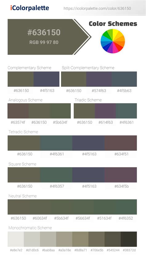 Green Fatigue (similar) Color | 636150 information | Hsl | Rgb | Pantone