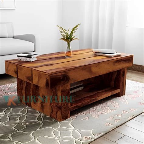 Buy Vk Furniture Solid Sheesham Wood Center Table For Living Room Bed