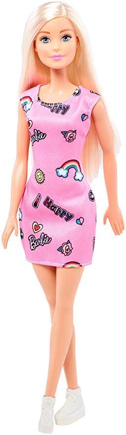 Mattel Barbie FJF13 Chic Puppe Im Pinken Kleid Mit Prints Pinkes