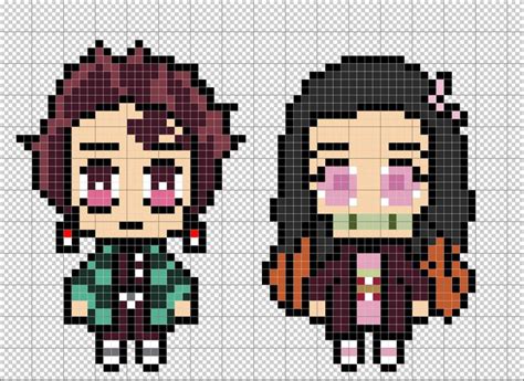 Tanjiro & Nezuko Hama Beads - DIY Craft