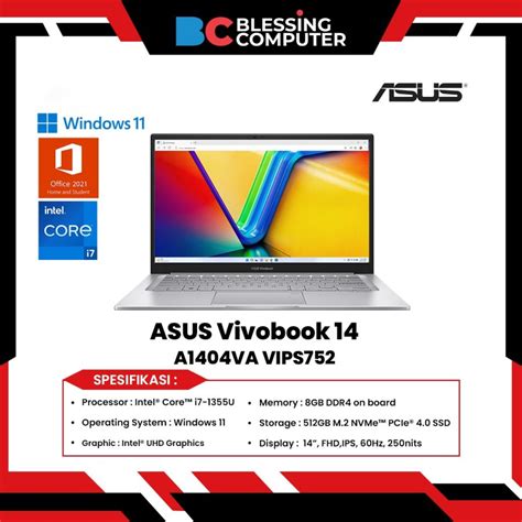 Jual Asus Vivobook A Va Vips Core I U Gb Gb W Ohs