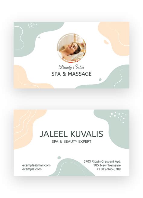 Free Free Printable Spa Business Cards Download Free Free Printable