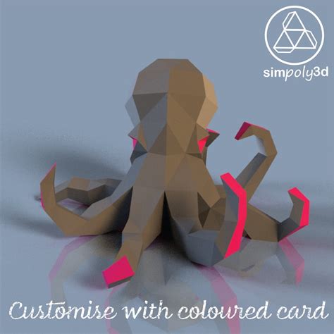 Octo01 Paper Craft Digital Template Origami Pdf Svg Dxf Etsy