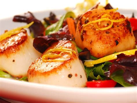 Seared Sea Scallop Salad With Honey Lime Dressing Recipe Cdkitchen