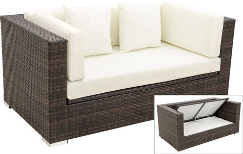 Amazon De OUTFLEXX 2 Sitzer Sofa Lounge Aus Hochwertigem Polyrattan In