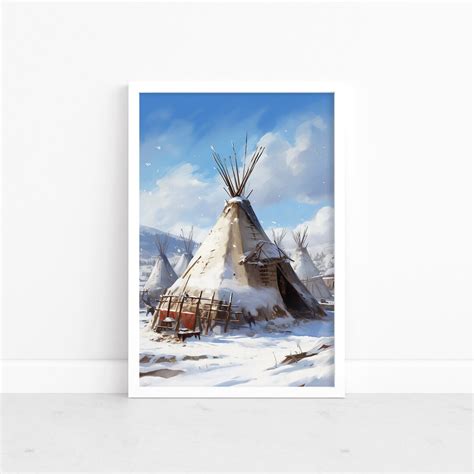 Native American Tipi Artistic Poster Indigenous Art Prints Southwestern Decor Farmhouse Style ...