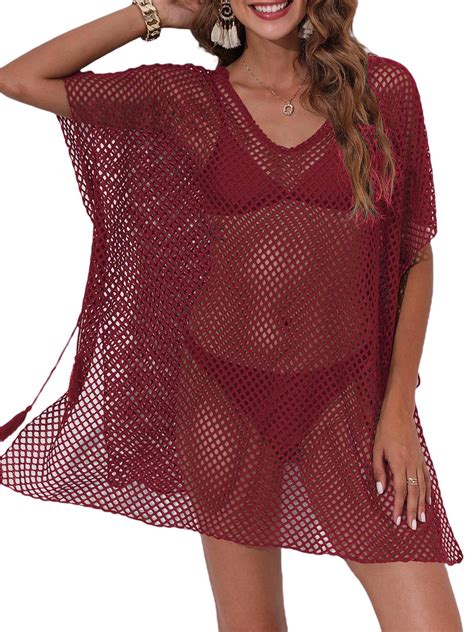 Jbeelate Beach Swimsuit For Women Sleeve Cover Ups Bikini Cover Up Net