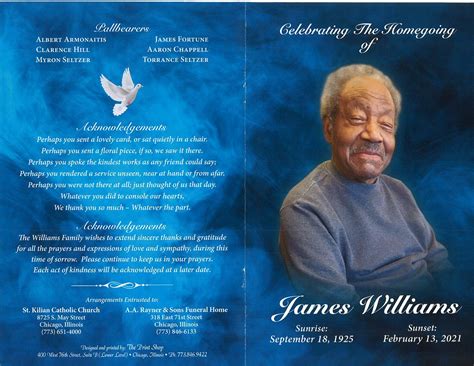 James Williams Obituary Aa Rayner And Sons Funeral Homes