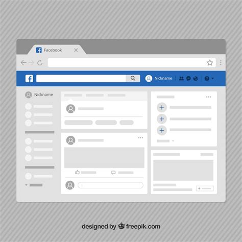 Free Vector Facebook Web Interface With Minimalist Design