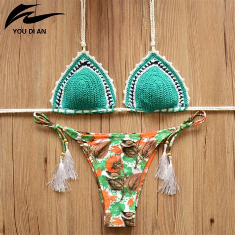 2017 Youdian Quick Dry Swimsuit Sexy Goddess Knitted Swimwear Bikinis